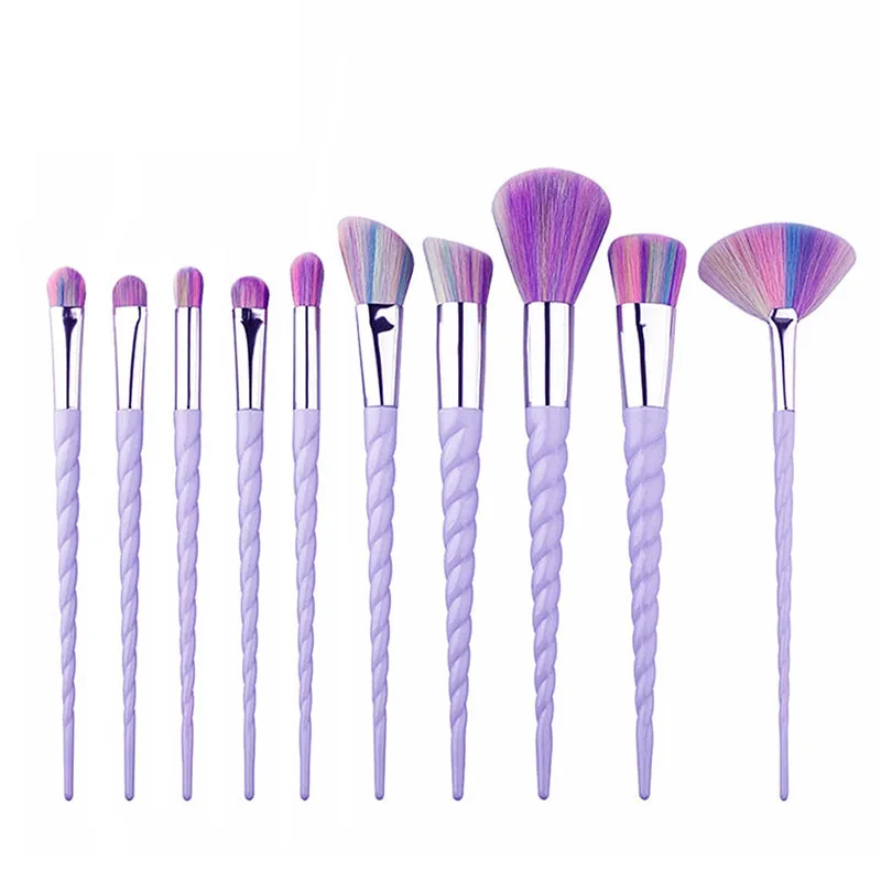 

10pcs rainbow color Unicorns Makeup Brushes Sets Foundation Powder Cosmetic vegan makeup brush set, Customized color