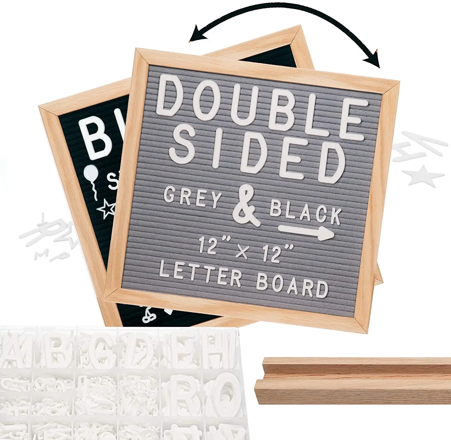 

TLB-A007 two sided felt double sided letter board letter labels boards changable letter board 12x12, Black/white/grey or customized