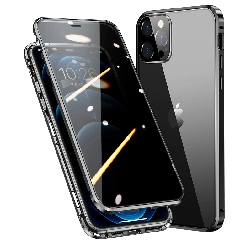 

Designer Double-sided Glass Magnetic Clear Cell phone Case for iPhones, Colorful