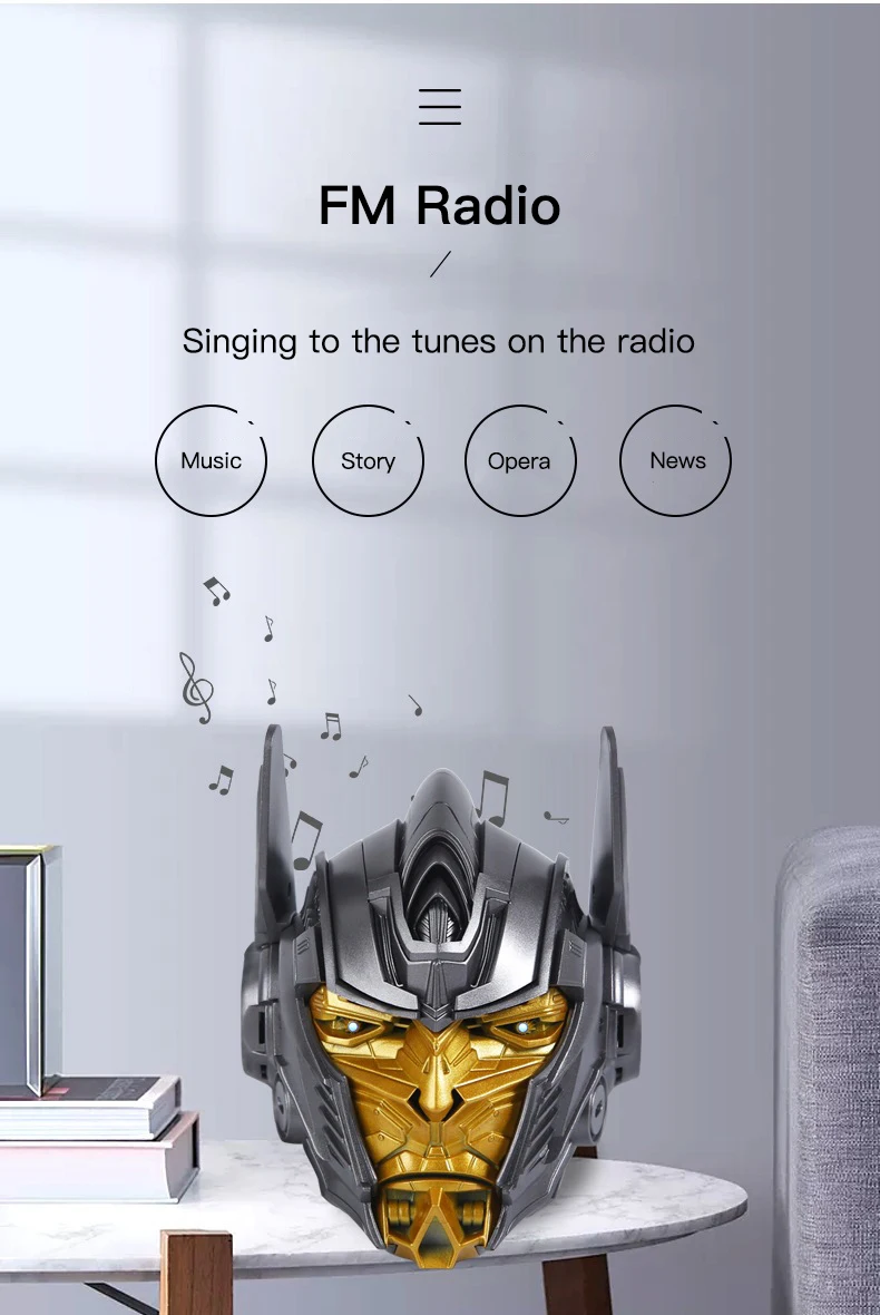 Amazon new arrival Unique Electronic Gadgets Optimus Prime Portable 1200 mAh Speaker TF card bluetooth cartoon speaker - ANKUX.COM