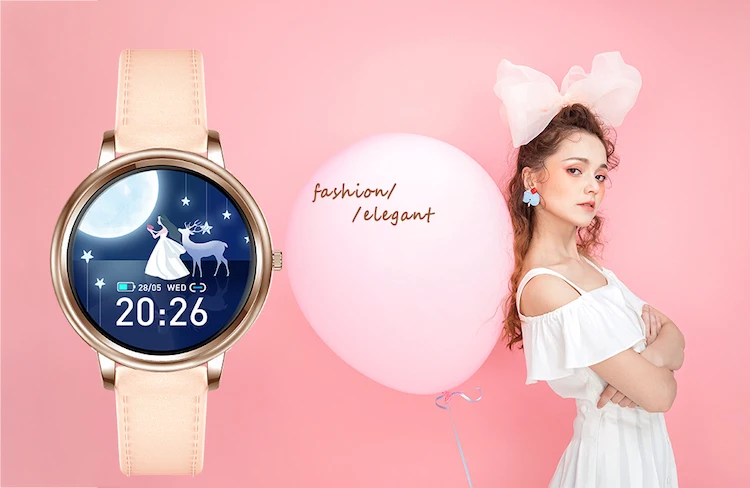 2020 New Smart Watch Full Touch Control Round Screen Fashion ladies MK20 Women smart bracelet