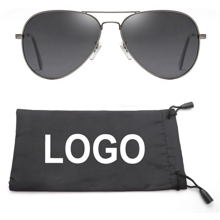 

fashion promotional OEM design custom logo metal sun glasses with case bag pouch sunglasses, Any color is available