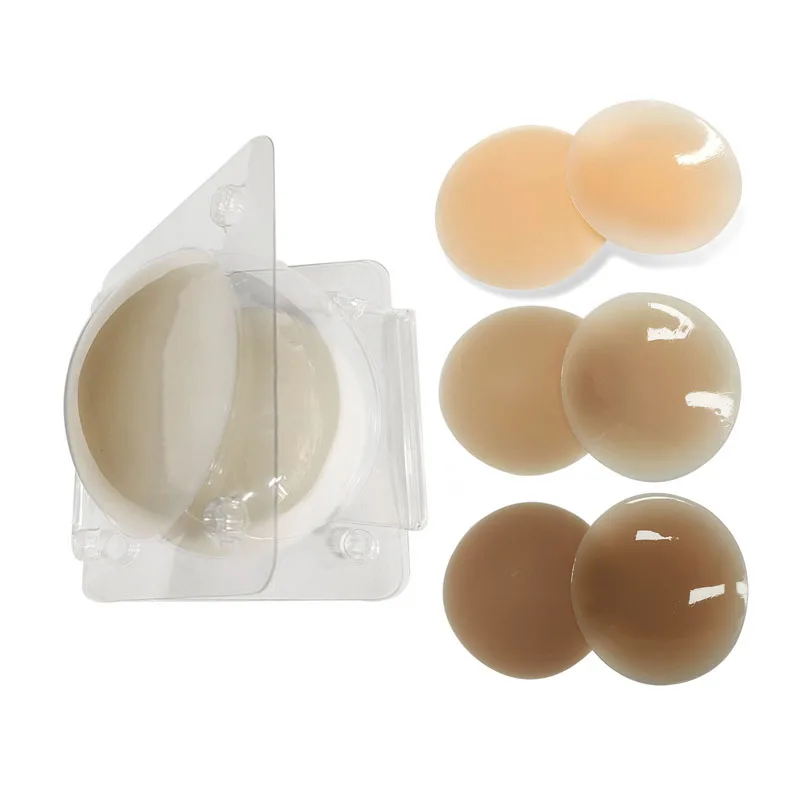 

Ultra Thin 100% Silicone Material Adhesive Nipple Pasties Concealers, Nude, tan, caramel