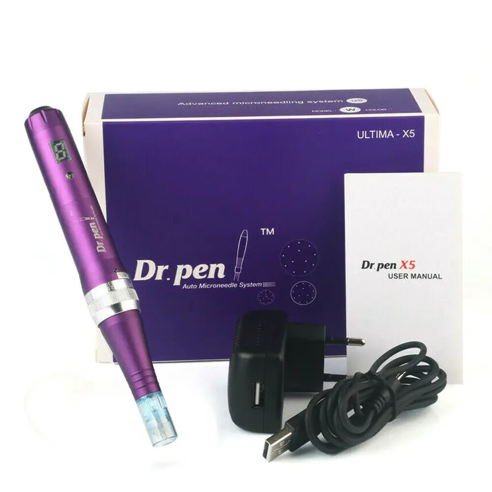 

2021 Popular Beauty Salon New Meso Wireless EU/USA Dr Pen X5 nano microneedle dermapen with Speed Digital display, Purple