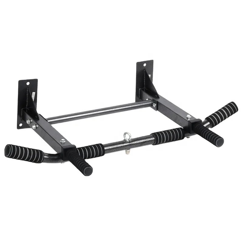 

home gym indoor workout training equipment fitness wall mount pull up bar, Black