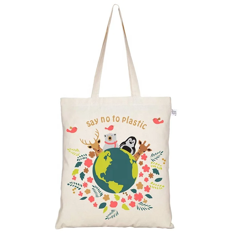 

Wholesale 100% cotton women grocery shopping bag fashion print canvas tote bags with custom printed logo