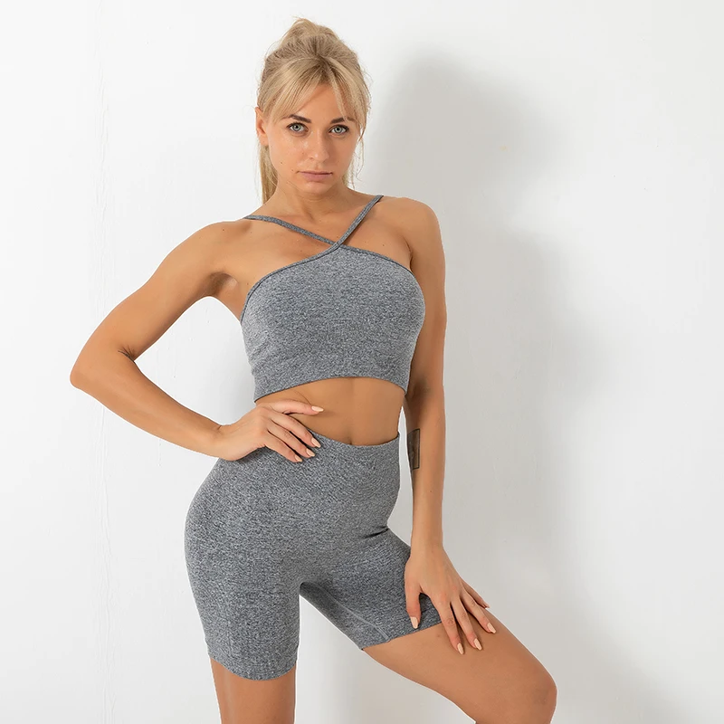 

Top design plus size active wear 2 piece custom logo yoga set
