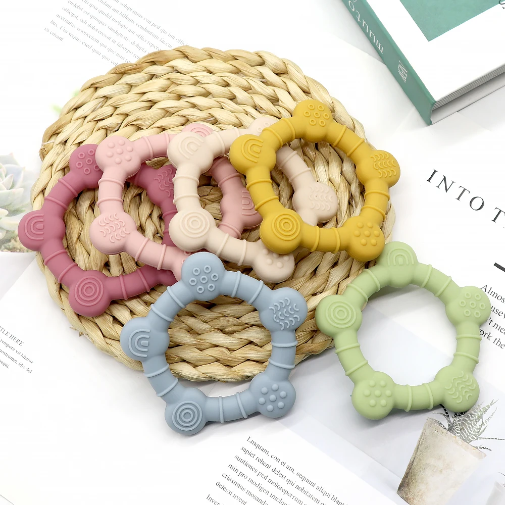 

Patented Design Natural Animal Teething Bracelet Rattle Silicone Baby Teether Wholesale Sensory Toys Autistic