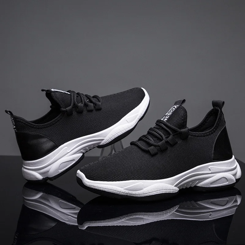 

Autumn New Lovers' Thick Bottom Mesh Women's Sneaker Men's Knitted Breathable Casual Shoes, As pic