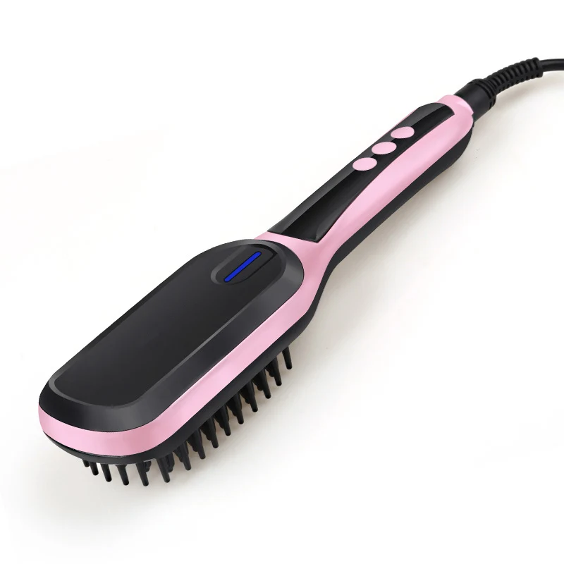 
Ionic Hair Straightener Brush Elegant Anion Hair Care Brush PTC Ceramic Heating Quick Styling Brush 