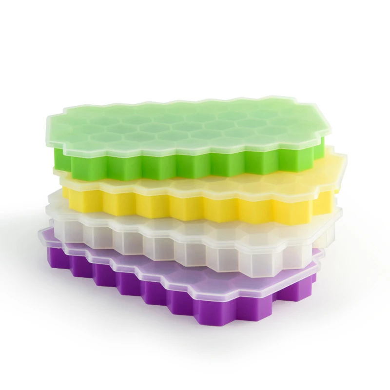 

Hot selling eco-friendly 37 grids silicone Ice cube tray, Yellow,purple,white,green