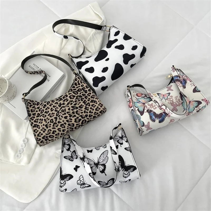 

Fashion Women Animal Pattern Crossbody Bags Female PU Leather Underarm Tote Bag with Zipper Casual Ladies Purses and Handbags, 4 colors