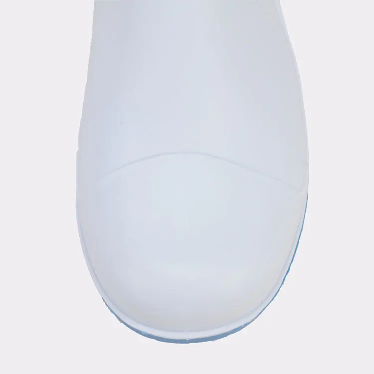 

China Cheap Pvc Gum Boots Industry Workshop White upper blue color sole Rain Boots, Requirement