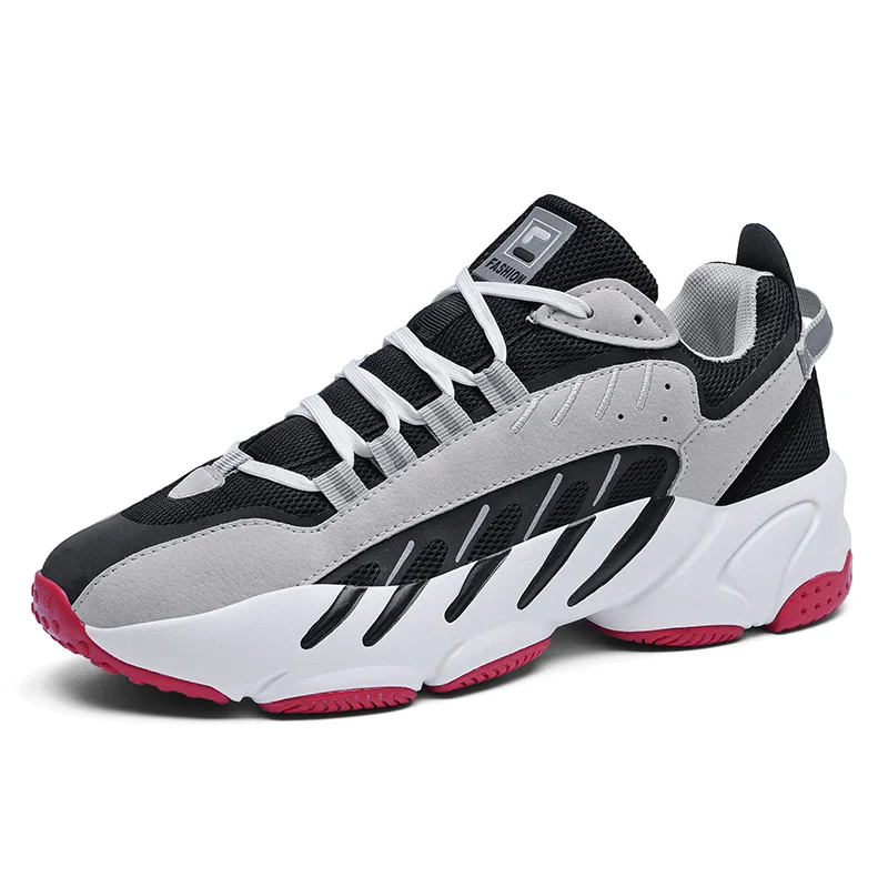 

Autumn Men Casual Shoes Breathable Mesh Luminous Sneakers Men Thick Bottom Chunky Foowear Men Fashion Sneakers