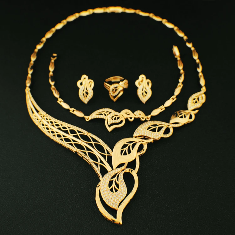 

Zimas gold filled luxury gift wedding jewelry sets necklace earring set