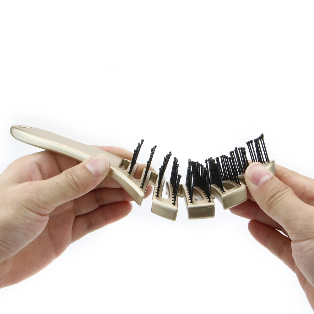 

Popular Good Quality Best Price Golden Tufted Ceramic Roller Comb Bending Haircut Styling Comb Suit for Hair Beauty Salons