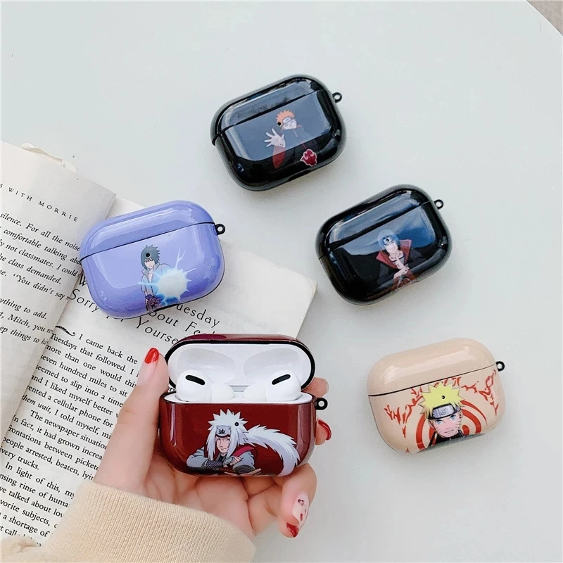 

3D Anime TPU Protective Case Cover Naruto Uchiha Sasuke Headphone Cases For Airpods 1 2 Pro Earphone Headphone Cover Box