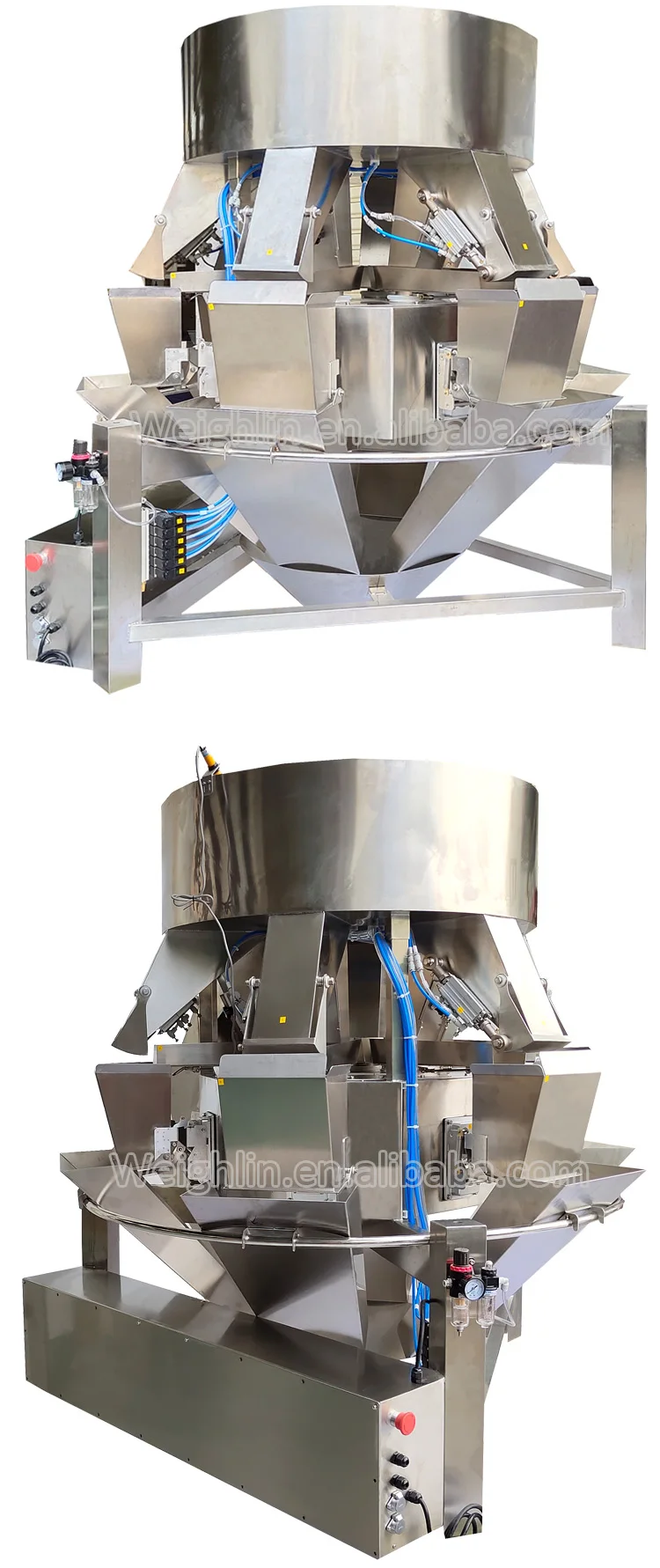 6 Heads Linear Multihead Weigher Packaging Machine For Pet Food Salt ...