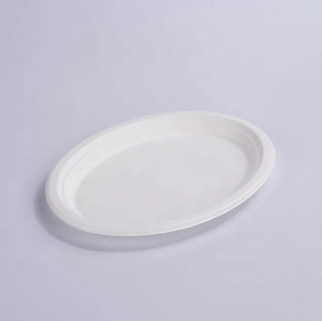 

biodegradable paper plate 10" oval plate, Non-bleached or bleached