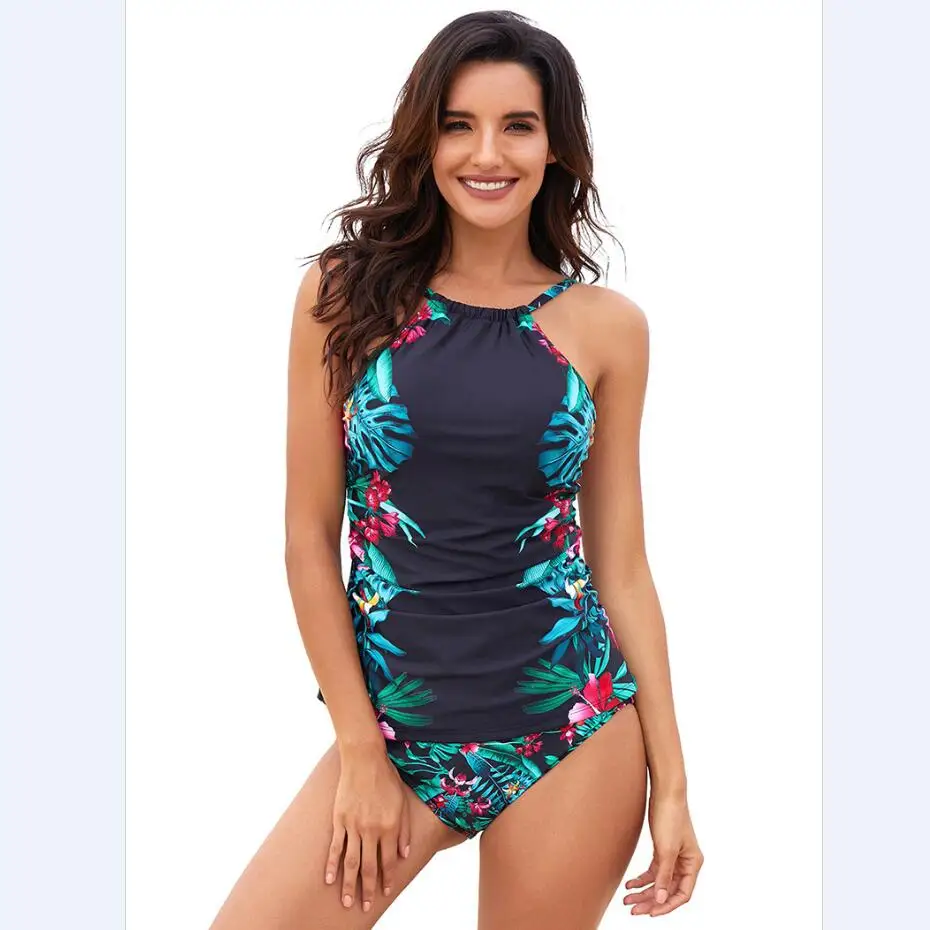 

Print Split Swimsuit Summer Vest Swimsuit Female Hot Spring Bikini Women Clothing, Black/white