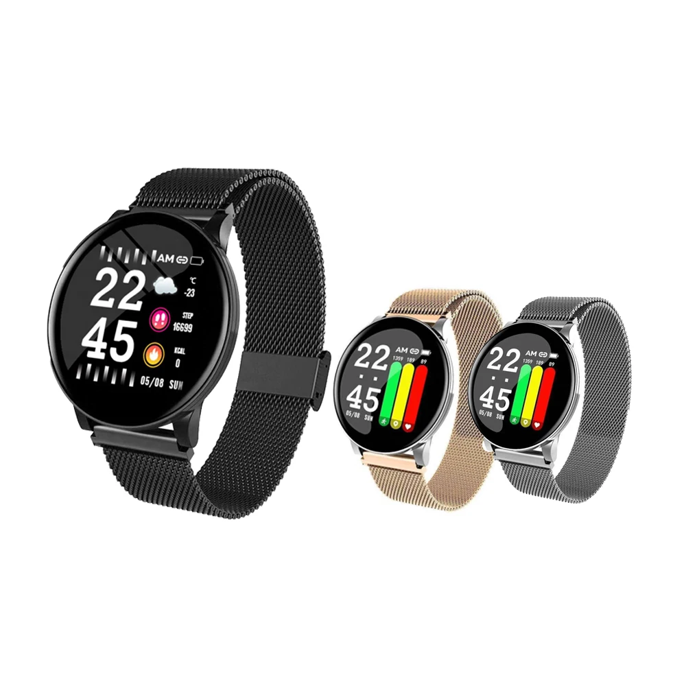 

W8 1.3inch Rounded Hot sale lady smartwatch heart rate reloj inteligente Round Screen smart watches bracelet for android i phone