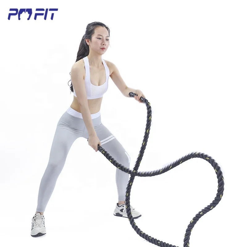 

Gym climbing fitness power training battle ropes 9m 12m 15m anchor heavy battle rope, Black