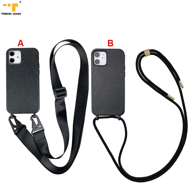 

Amazon i phone 12 case, designer phone sets for iphone New hard biodegradable cell phone case with lanyard