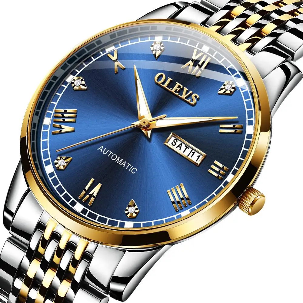 

OEM Custom LOGO Watch Luxury China Manufacturer Water Resistant Stainless Steel Movement Automatic Mechanical Men Wrist Watch, 5 color