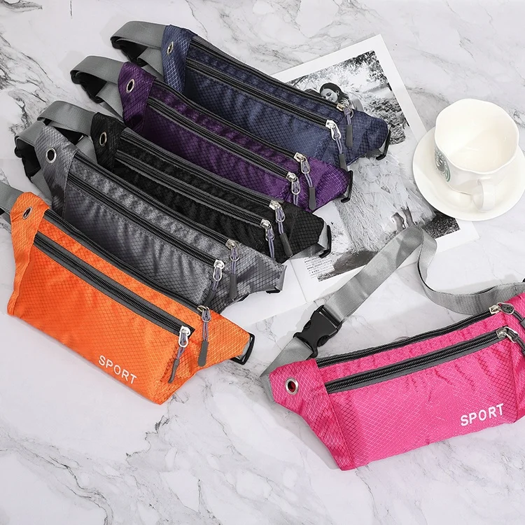 

Fashionable mobile phone bag exercise unisex sports bag canvas running waist bag, Customized color