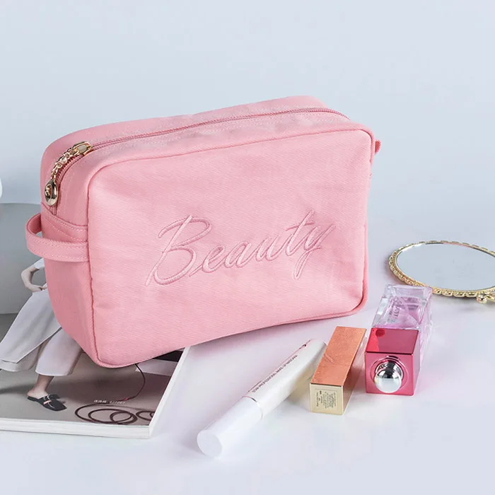 

Wholesale Waterproof Nylon Travel Set Fashion Factory Cosmetic Bag square makeup bag, Customized