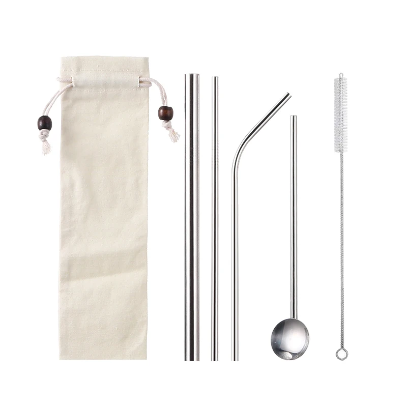 

Metal straw blue/purple/black gold/rainbow rose gold straw drinking straw stainless, Silver