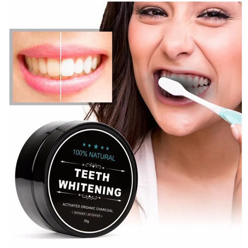 

100% Organic Coconut Activated Charcoal Natural Teeth Whitening Powder Dental 30g, Black