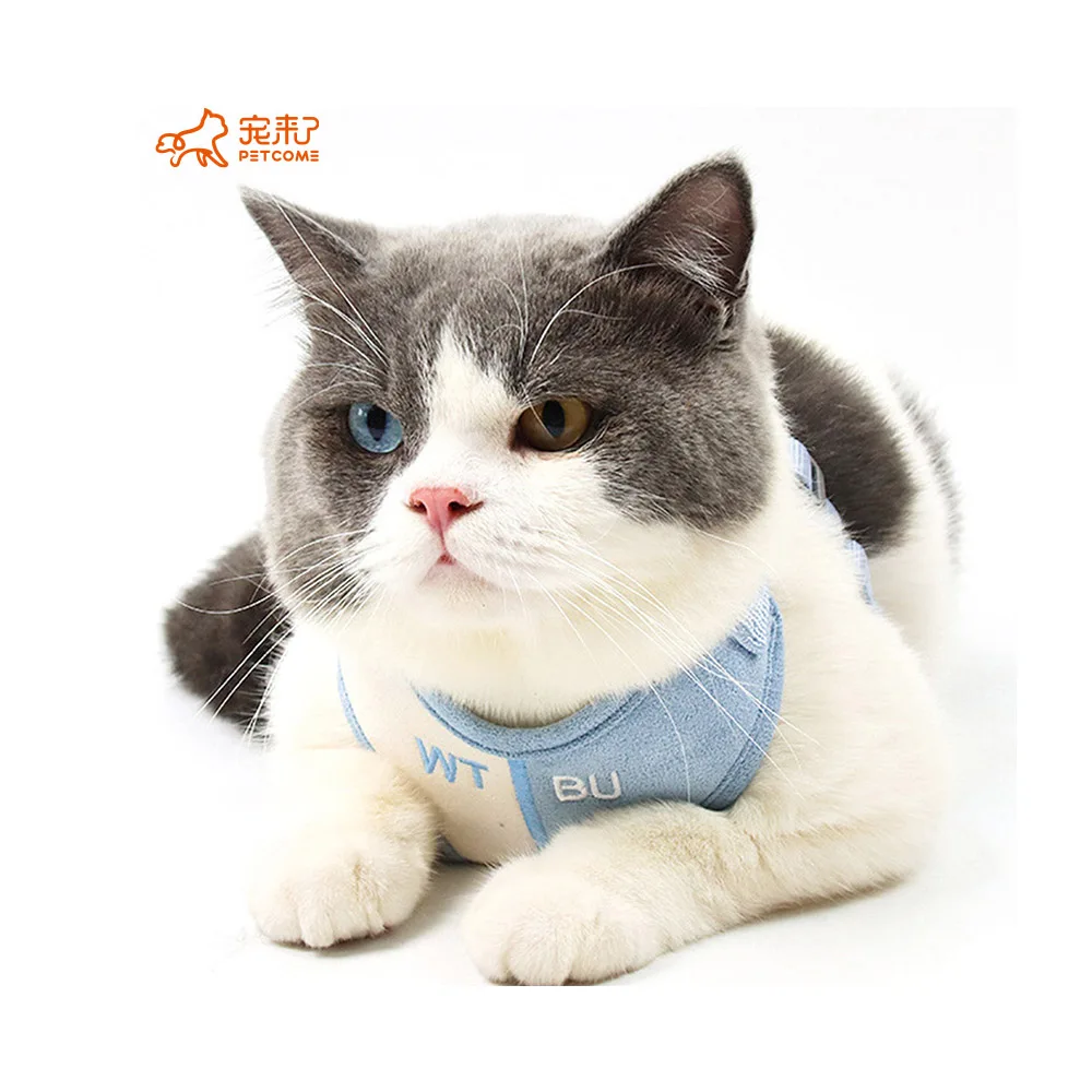 

PETCOME Amazon New Hot Sale Luxury Premium Embroidered Pet Harness Leash For Small Dog Cat, 4 colors