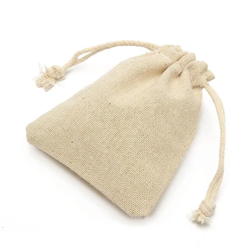 
Small Drawstring Natural Linen Cotton Jute Bag for Fruits&Vegetables Packaging 