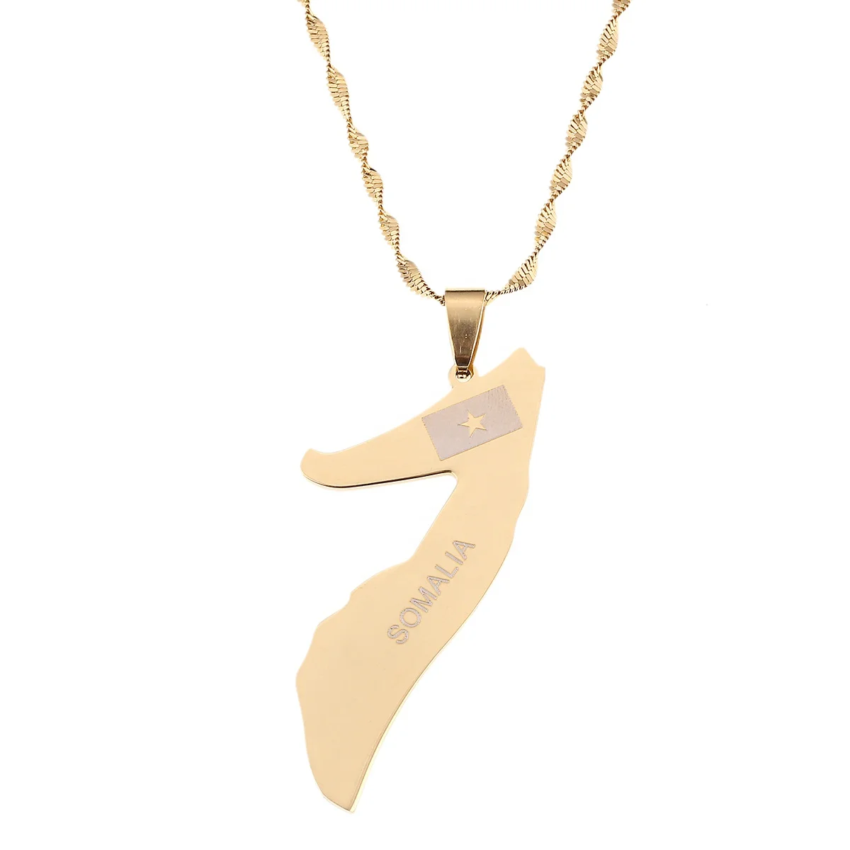 Somalia Map Flag Gold Color Pe