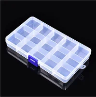 

Practical Adjustable 15 Compartment Plastic Storage Box Jewelry Earring Bead Screw Holder Case Display Organizer Container