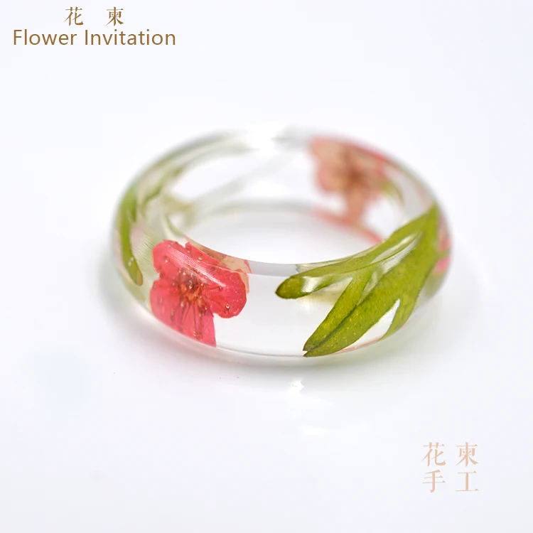 

New Arrival Resin Ring Jewelry DIY Handmade Natural Dried Flower Epoxy Rings For Women Men Party Jewelry HJ24
