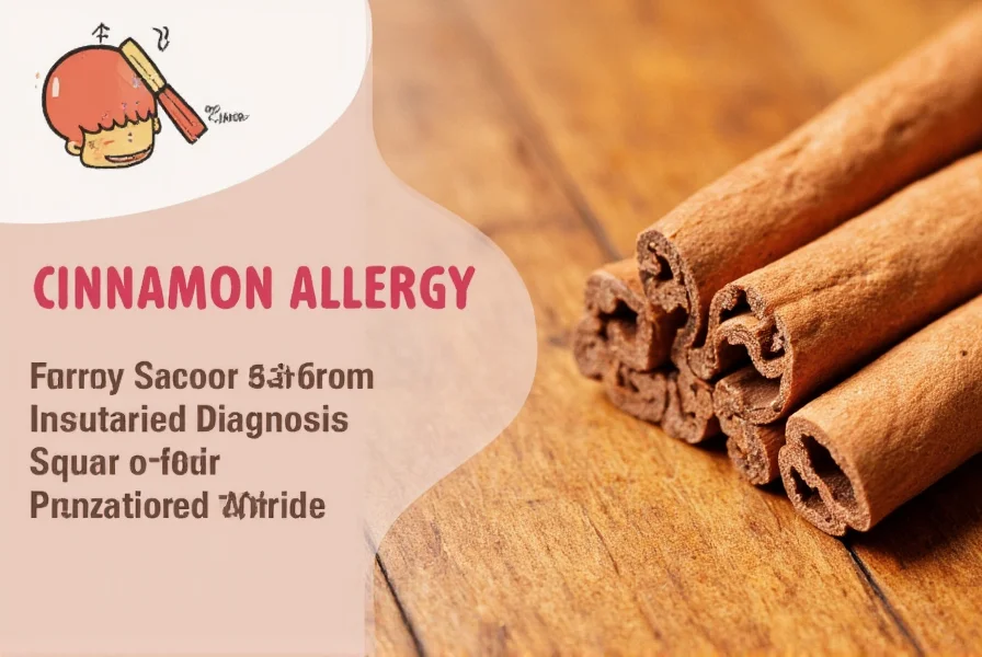 Infographic showing common hidden sources of cinnamon in food and non-food products for allergy sufferers