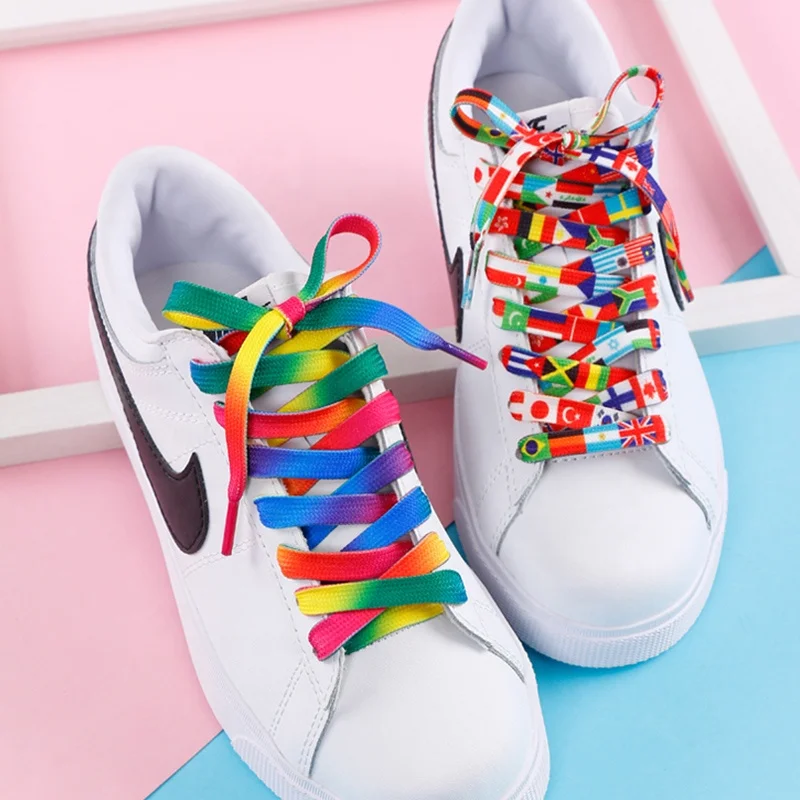 

Cheap Multi-color Fashion Colorful New rainbow shoelaces Shoe Lace Charms, 6 colors