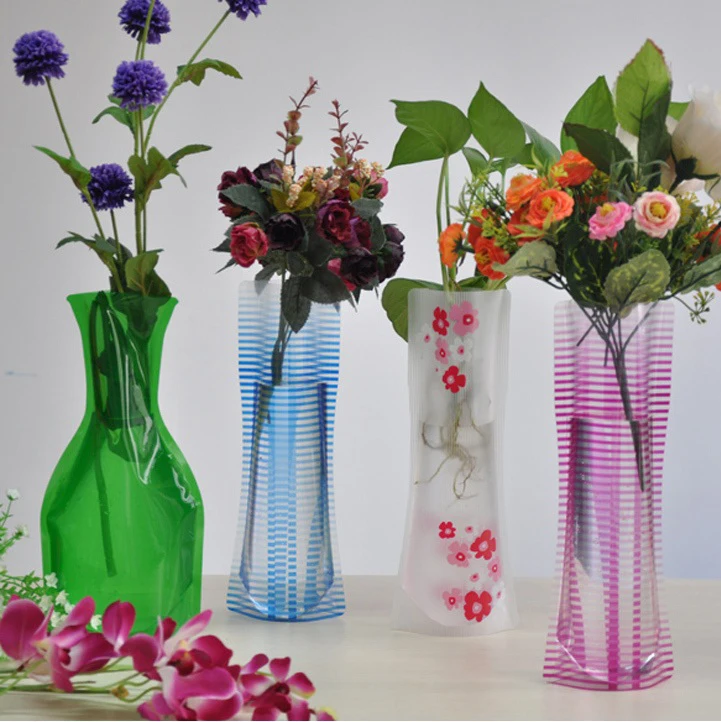 

clear plastic flower vases foldable