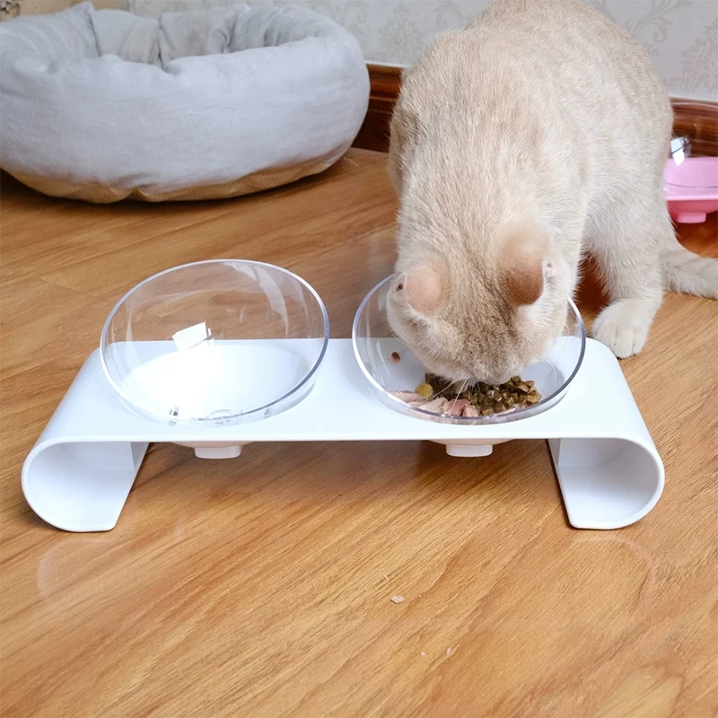 Non Slip Cat Bowls Double Bowls With Raised Stand Pet Food And