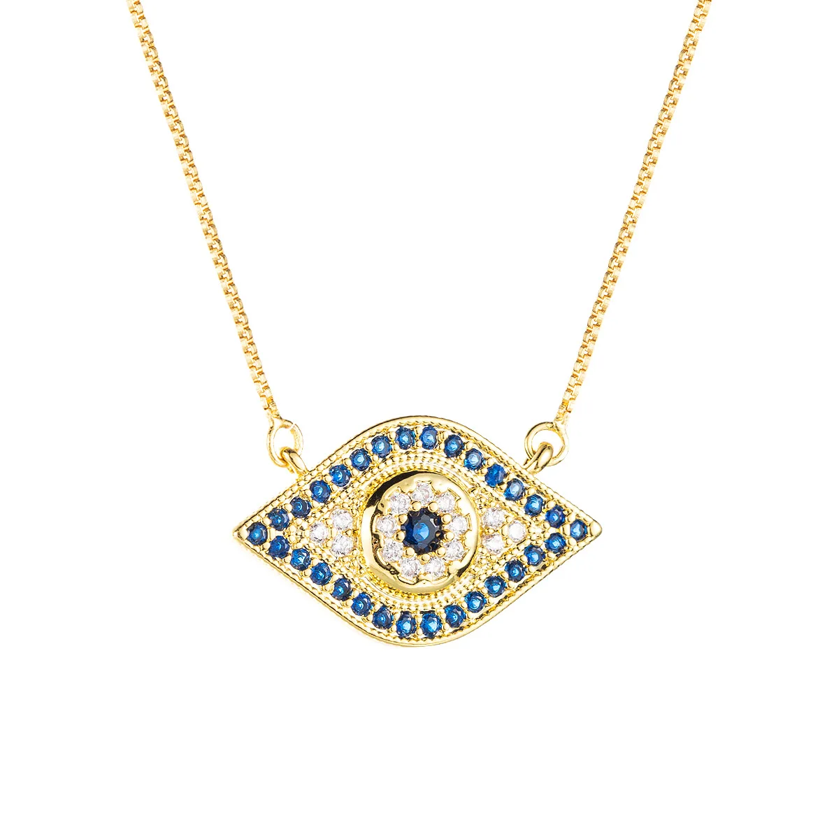 

Hot Sell Eye Micro Pave Cucbic Zirconia Gold Plated Pendants Necklace