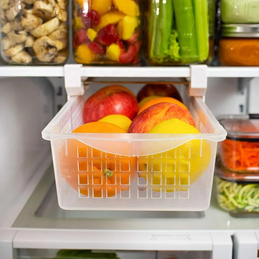 

Refrigerator Fridge Pull-Out Organizer Drawer Bin, Transparent