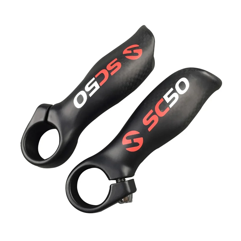 

TOSEEK Ultralight bike bar end Carbon Fiber Mountain Bicycle bar ends Small Auxiliary Handlebar 22.2mm matte