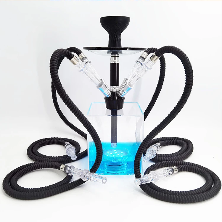 

LED light Acrylic big hookah bar shisha for four people hukaah shisha accessory