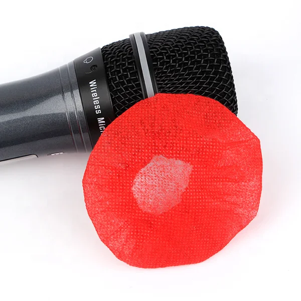 

Factory disposable Non-woven Microphone Cover waterproof Removable Windscreen Protective Mic Cover for KTV Karaoke Supplies, Red/yellow/black/white