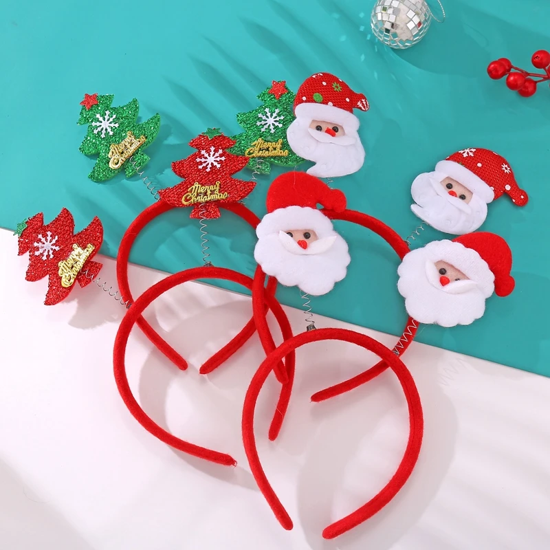 

Festival Cute Christmas Santa Claus Decorative Elk Hair Accessories Headband for Adult and Children, Red