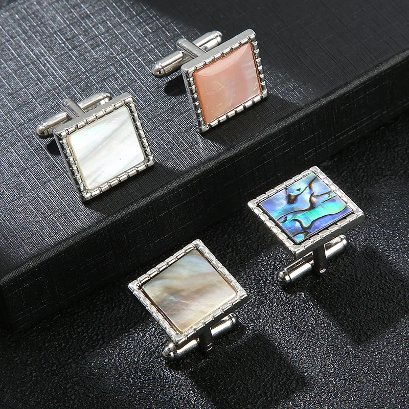 New Square Agate Crystal Cufflinks Fashionable Luxury Cufflinks Party Shirt Accessories for Men