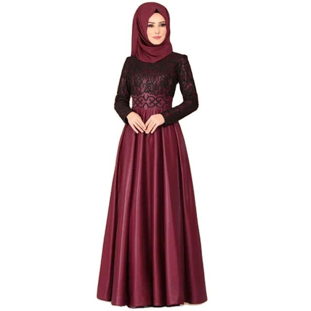 

Factory Wholesale Latest Design Lace Muslim Women Formal Evening Dress