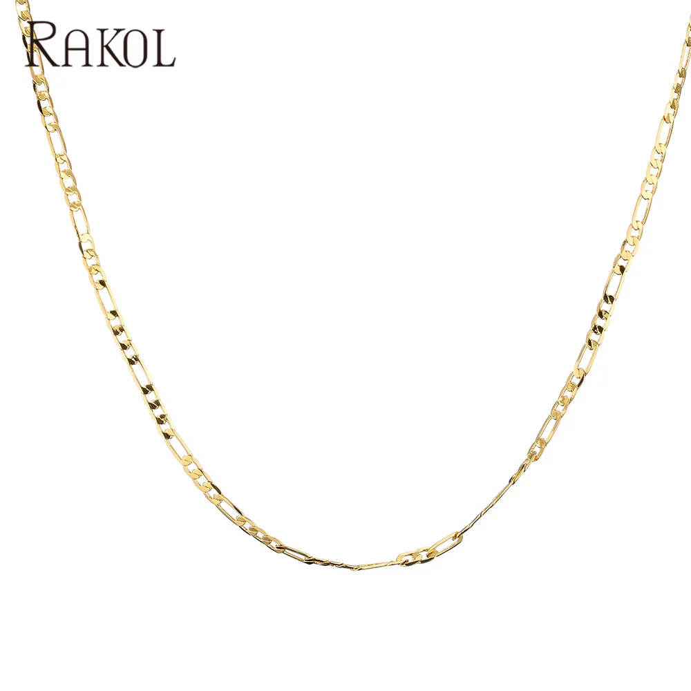 

RAKOL NL5047 minimalist gold necklace 18K chain choker necklace for women ladies everyday jewelry